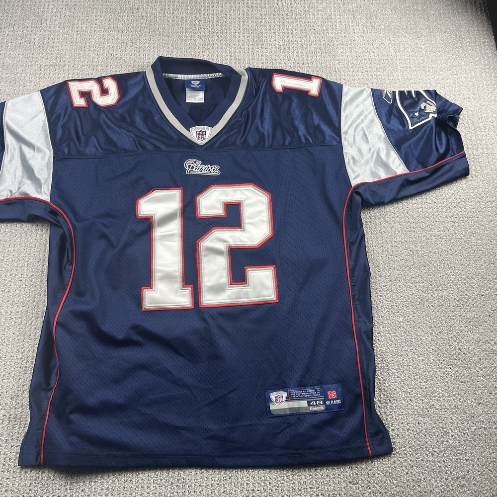 Reebok New England Patriots Tom Brady #12 Stitched Sewn Football Jersey Men's 48